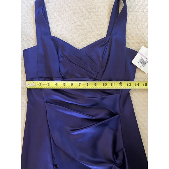 Donna Morgan Mini Dress Satin Strappy Cocktail Club Y2K | Purple | Womens Size 6 - Picture 10 of 11